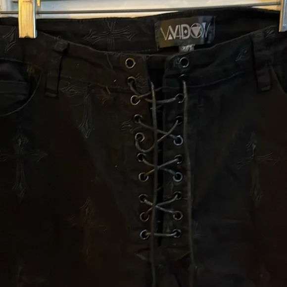 NWT Widow Cross Embroidered Skinny Rocker Pants Size XXL